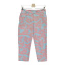 MUNSING WEAR マンシングウェア クロップドパンツ 総柄 ブルー系 9 【中古】ゴルフウェア レディース