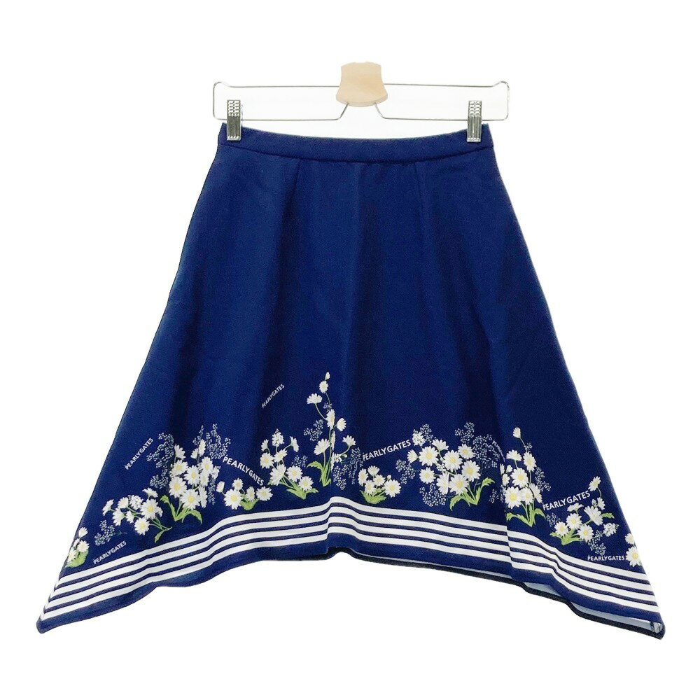PEARLY GATES パーリーゲイツ 2022年モデル スカート 花 総柄 ネイビー系 0 【中古】ゴルフウェア レディース