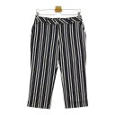 MUNSING WEAR マンシングウェア クロップド パンツ ストライプ柄 ネイビー系 9 【中古】ゴルフウェア レディース