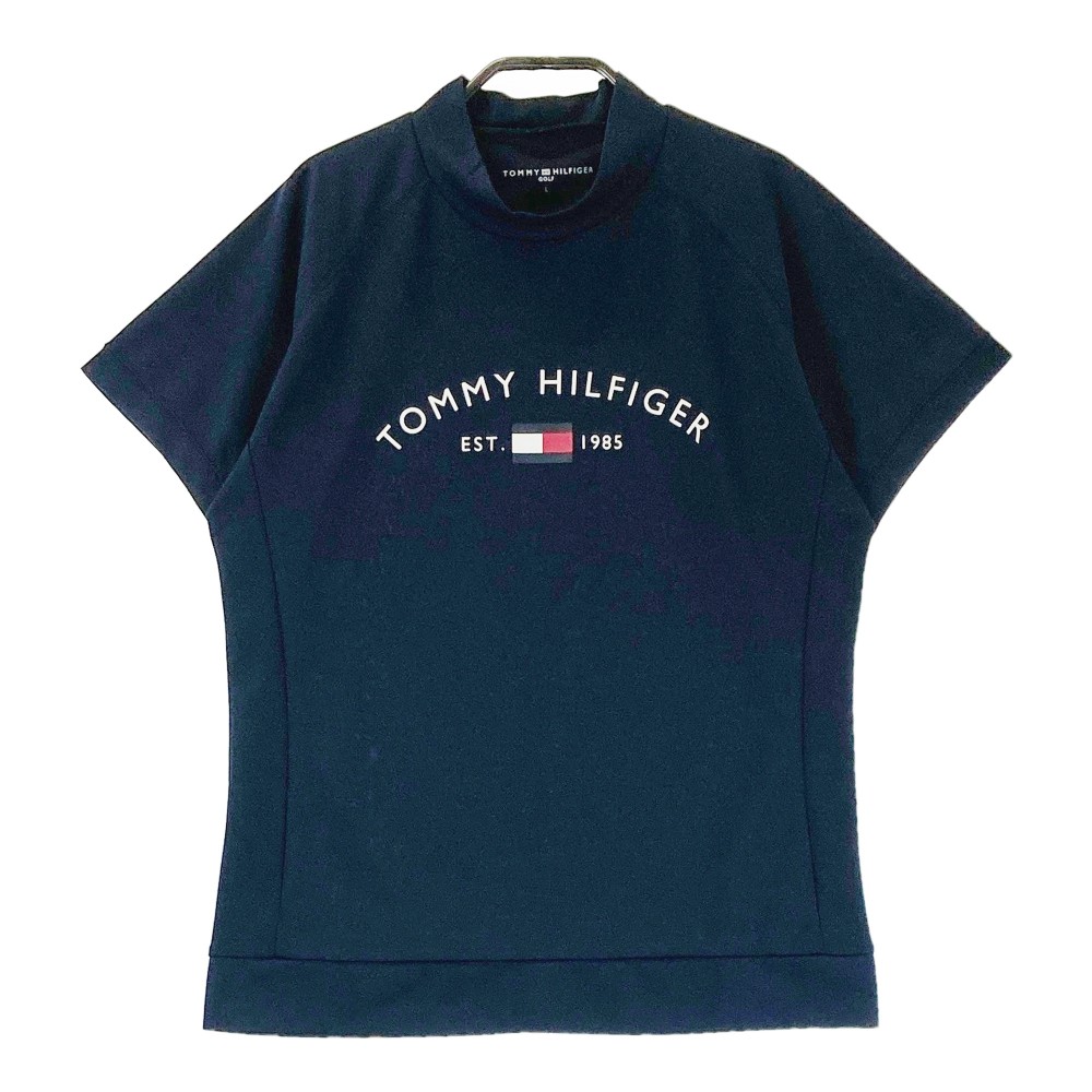 TOMMY HILFIGER GOLF トミー ヒルフィガーゴルフ ハイネック 半袖Tシャツ ネイビー系 L 【中古】ゴルフウェア レディース