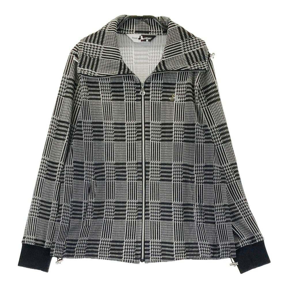 BLACK&WHITE ブラックアンドホワイト 6305LF/UE ジップジャケット グレンチェック柄 ブラック系 1 【中古】ゴルフウェア レディース