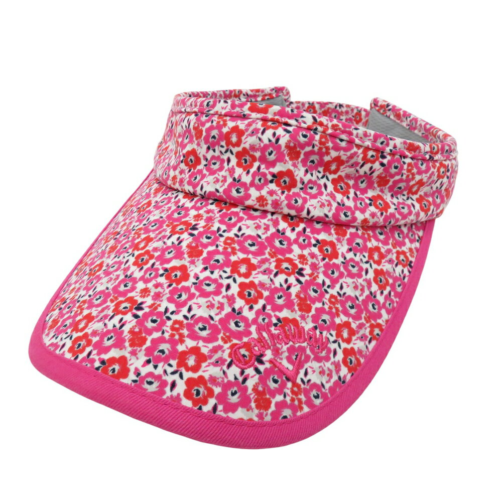 CALLAWAY キャロウェイ サンバイザー 花 総柄 ピンク系 FR 【中古】ゴルフウェア