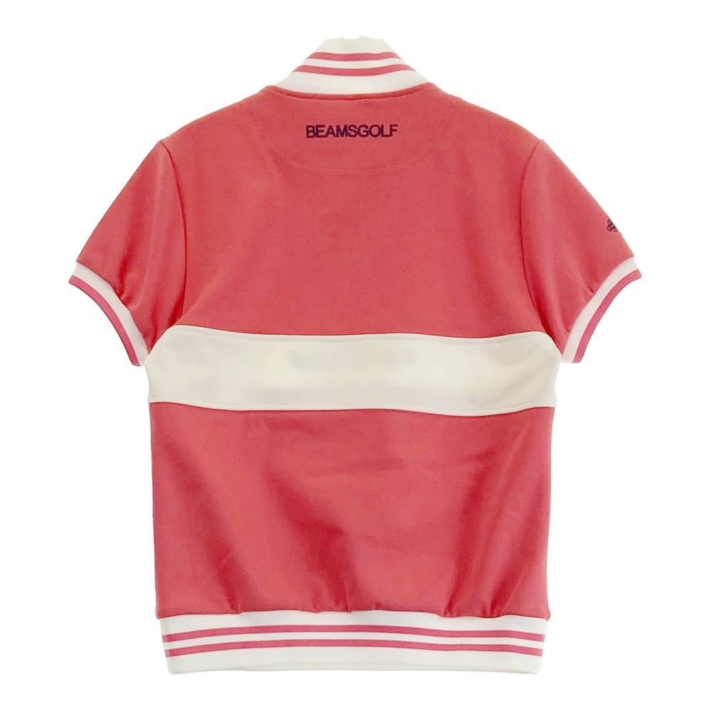 BEAMS GOLF ビームスゴルフ ハーフジップ 半袖Tシャツ ピンク系 S 【中古】ゴルフウェア レディース