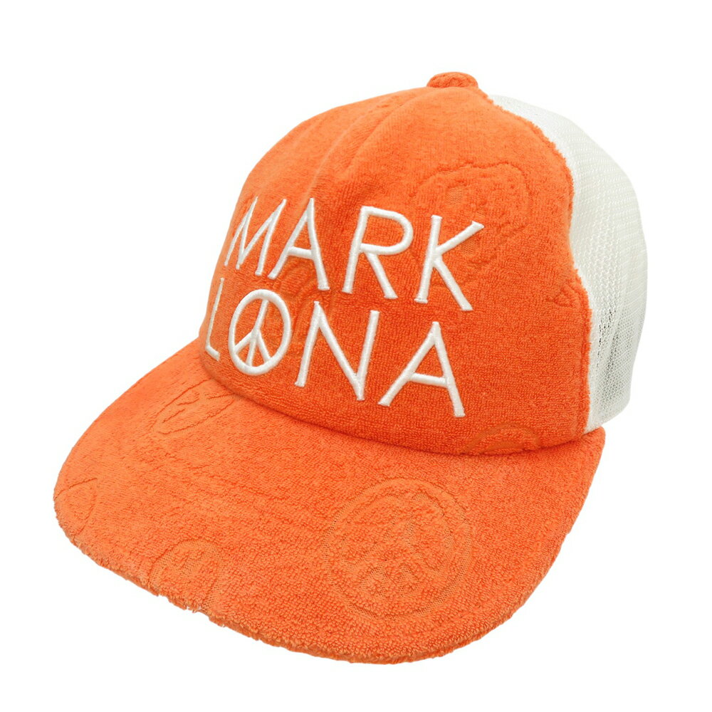 MARK&LONA マークアンドロナ メッシュキャップ 総柄 オレンジ系 FREE ゴルフウェア