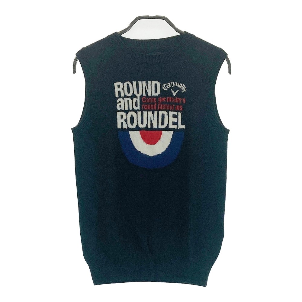 CALLAWAY キャロウェイ ウール混 ニットベスト ネイビー系 M 【中古】ゴルフウェア レディース