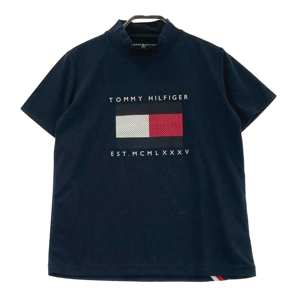 TOMMY HILFIGER GOLF トミー ヒルフィガーゴルフ ハイネック半袖Tシャツ ネイビー系 M 【中古】ゴルフウェア レディース