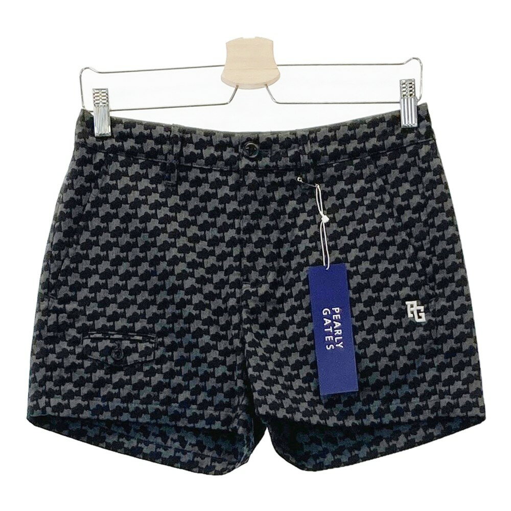 PEARLY GATES パーリーゲイツ × PEANUTS ウール混 ショートパンツ 総柄 グレー系 1 【中古】ゴルフウェ..