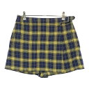 BEAMS GOLF ビームスゴルフ キュロットスカート チェック柄 ブルー系 S 【中古】ゴルフウェア レディース