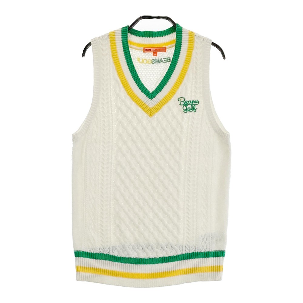 BEAMS GOLF ビームスゴルフ ニットベスト ホワイト系 M 【中古】ゴルフウェア レディース