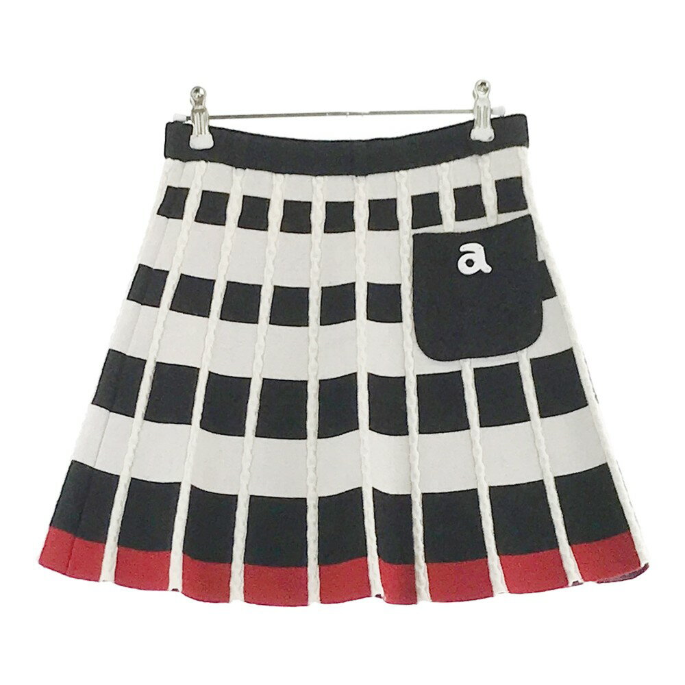 ARCHIVIO アルチビオ ニットスカート チェック柄 ホワイト系 36 【中古】ゴルフウェア レディース