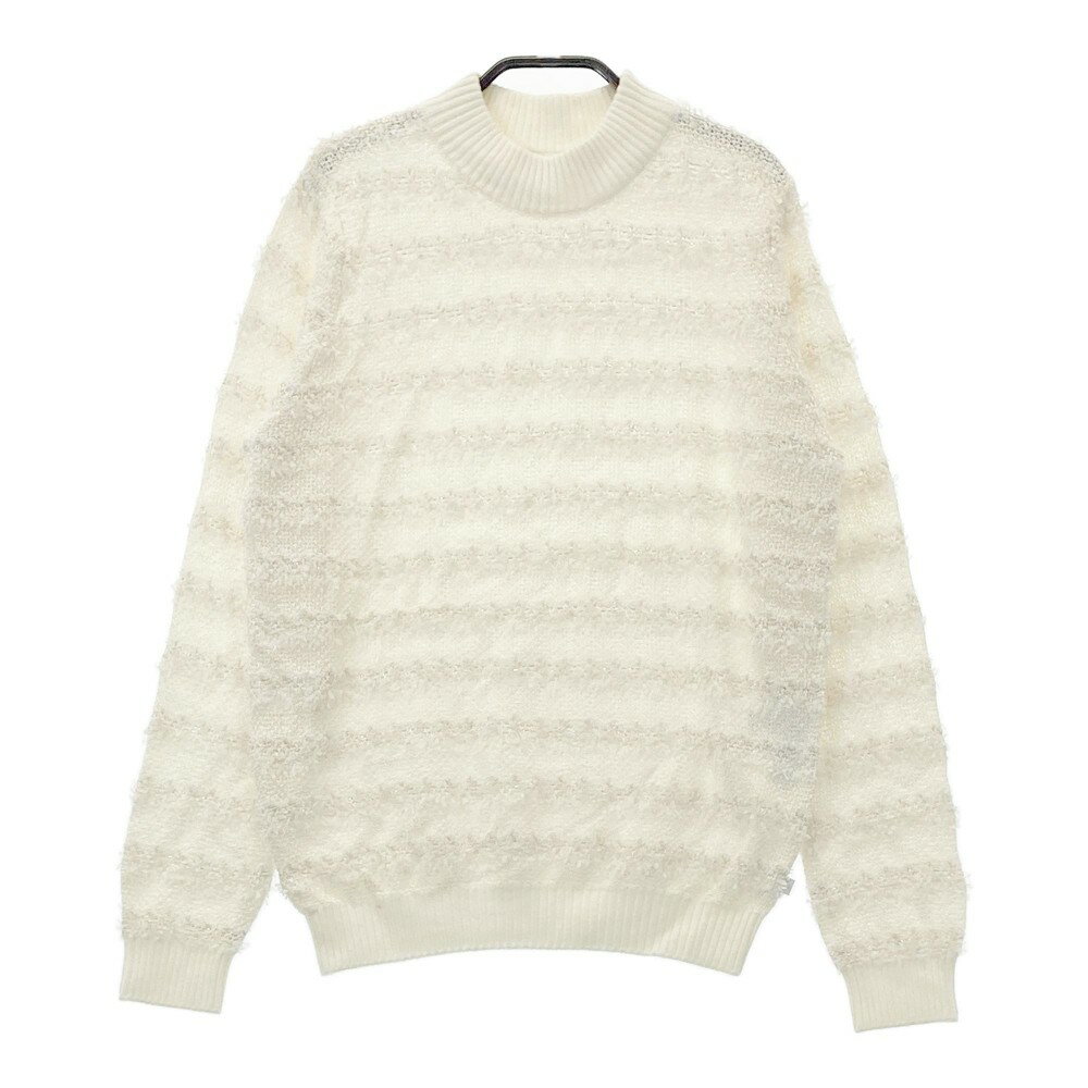 CALLAWAY キャロウェイ ハイネック長袖ニットセーター ボーダー柄 ホワイト系 L 【中古】ゴルフウェア ..