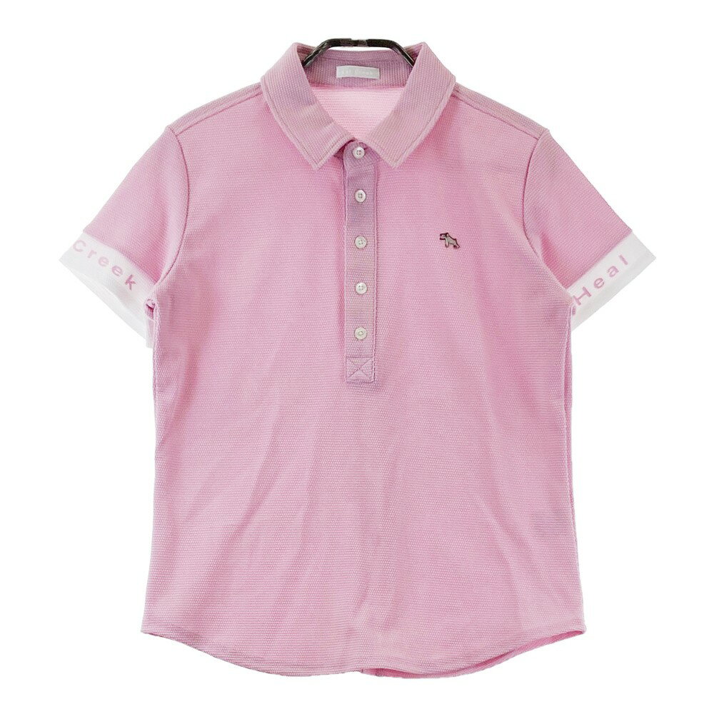 HEAL CREEK ヒールクリーク 2023年モデル 半袖ポロシャツ ピンク系 40 【中古】ゴルフウェア レディース