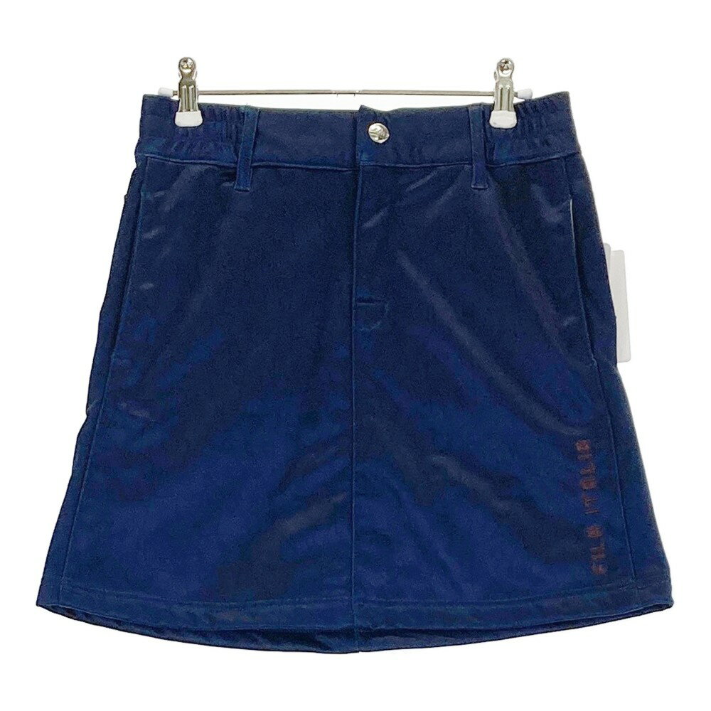 FILA GOLF フィラゴルフ KE4CL320D 裏起毛 スカート 総柄 ネイビー系 M 【中古】ゴルフウェア レディース