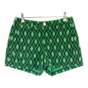PEARLY GATES パーリーゲイツ ショートパンツ アーガイル柄 グリーン系 0 【中古】ゴルフウェア レディース
