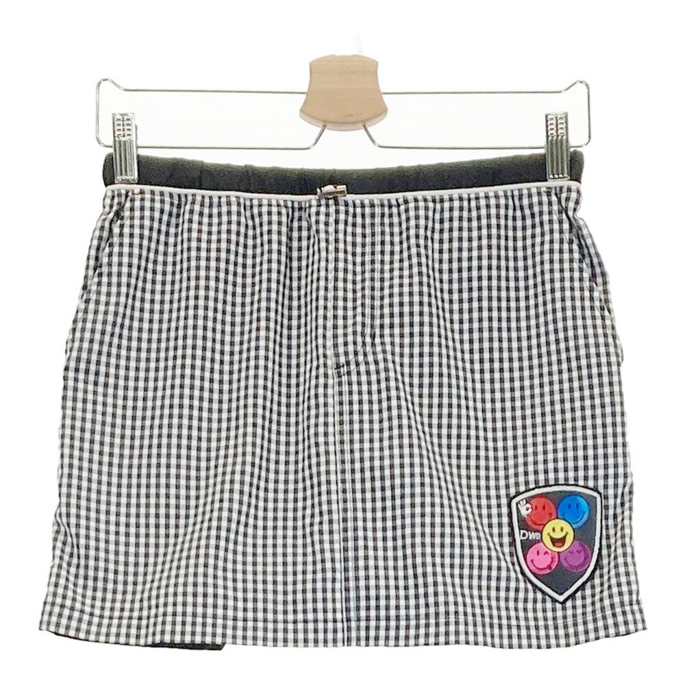 DANCE WITH DRAGON ダンスウィズドラゴン キュロットスカート チェック柄 ブラック系 2 【中古】ゴルフウェア レディース