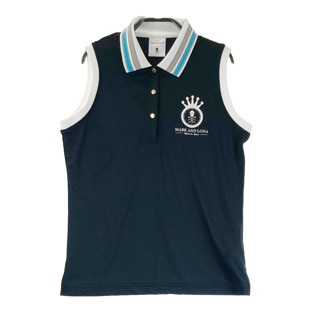 MARK&LONA マークアンドロナ 2022年モデル ノースリーブポロシャツ ブラック系 38 【中古】ゴルフウェア レディース