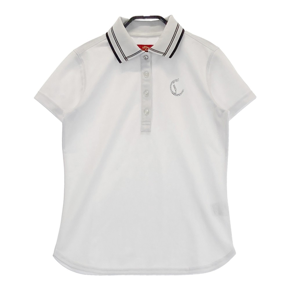 CALLAWAY キャロウェイ 2022年モデル 半袖ポロシャツ レッドレーベル ホワイト系 S 【中古】ゴルフウェア レディース