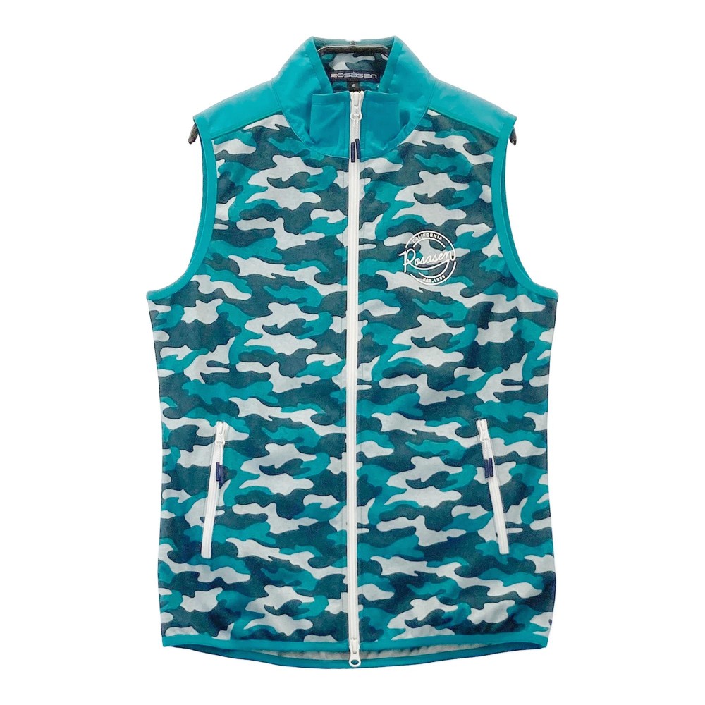 ROSASEN ロサーセン 045-43971 ジップベスト 迷彩 カモフラ柄 グリーン系 M 【中古】ゴルフウェア レデ..