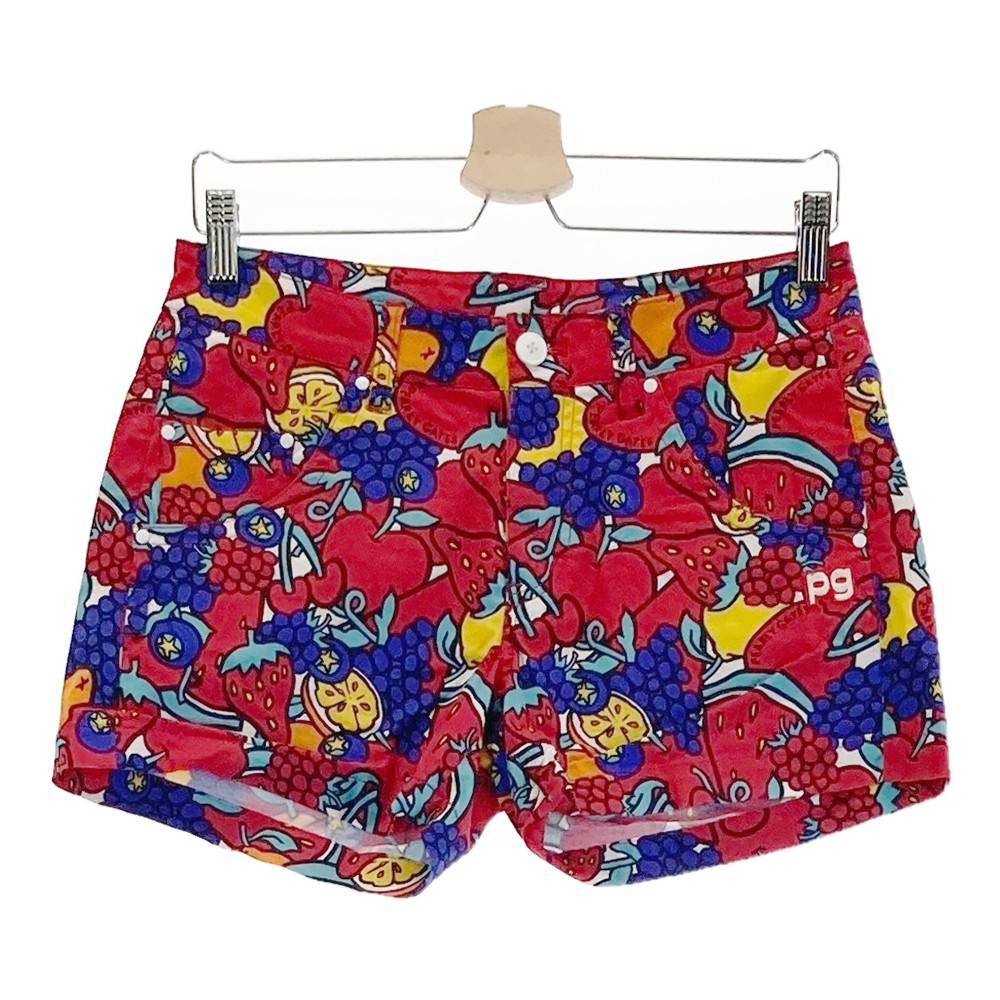 PEARLY GATES パーリーゲイツ ショートパンツ フルーツ レッド系 1 【中古】ゴルフウェア レディース