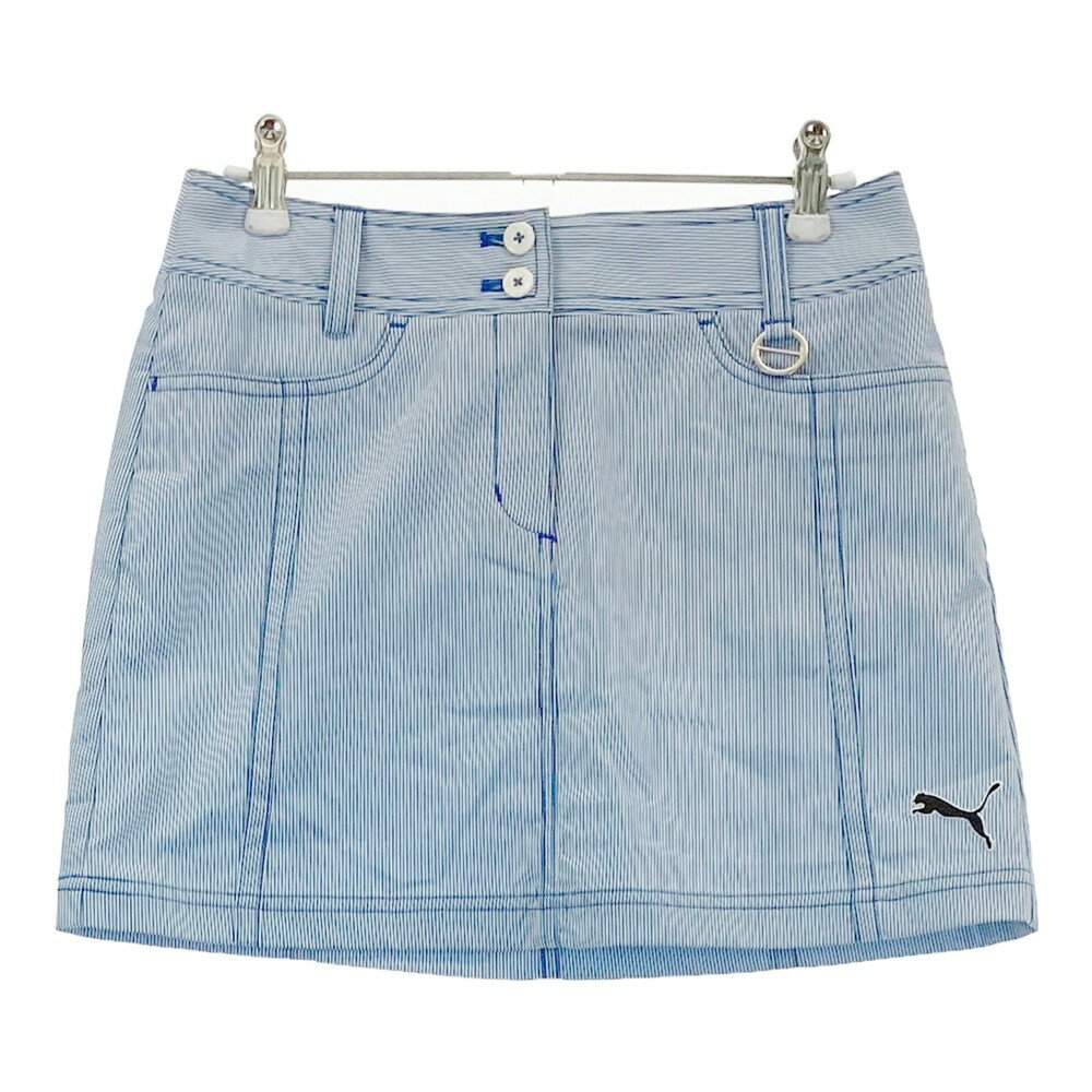 PUMA GOLF プーマゴルフ スカート ストライプ ブルー系 S 【中古】ゴルフウェア レディース