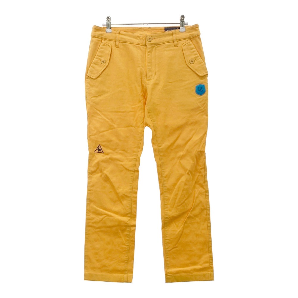 LECOQ GOLF ルコックゴルフ ストレッチパンツ ワッペン イエロー系 11 【中古】ゴルフウェア レディース
