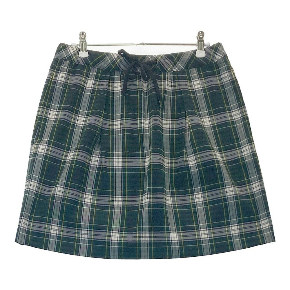 23区GOLF ニジュウサンクゴルフ インナー付き スカート チェック柄 グリーン系 2 【中古】ゴルフウェア..