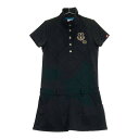 FILA GOLF フィラゴルフ 半袖ワンピース 総柄 ブラック系 L 【中古】ゴルフウェア レディース