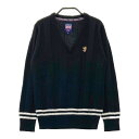ADMIRAL アドミラル ウール混 長袖ニット セーター ブラック系 S 【中古】ゴルフウェア レディース