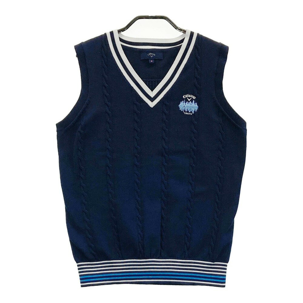 CALLAWAY キャロウェイ Vネックニットベスト ネイビー系 M 【中古】ゴルフウェア レディース