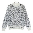PEARLY GATES パーリーゲイツ モックネックニットセーター 総柄 ホワイト系 0 【中古】ゴルフウェア レディース
