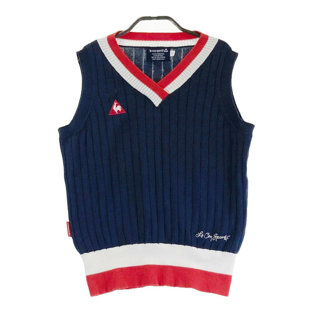 LECOQ GOLF ルコックゴルフ Vネック ニットベスト ネイビー系 M 【中古】ゴルフウェア レディース