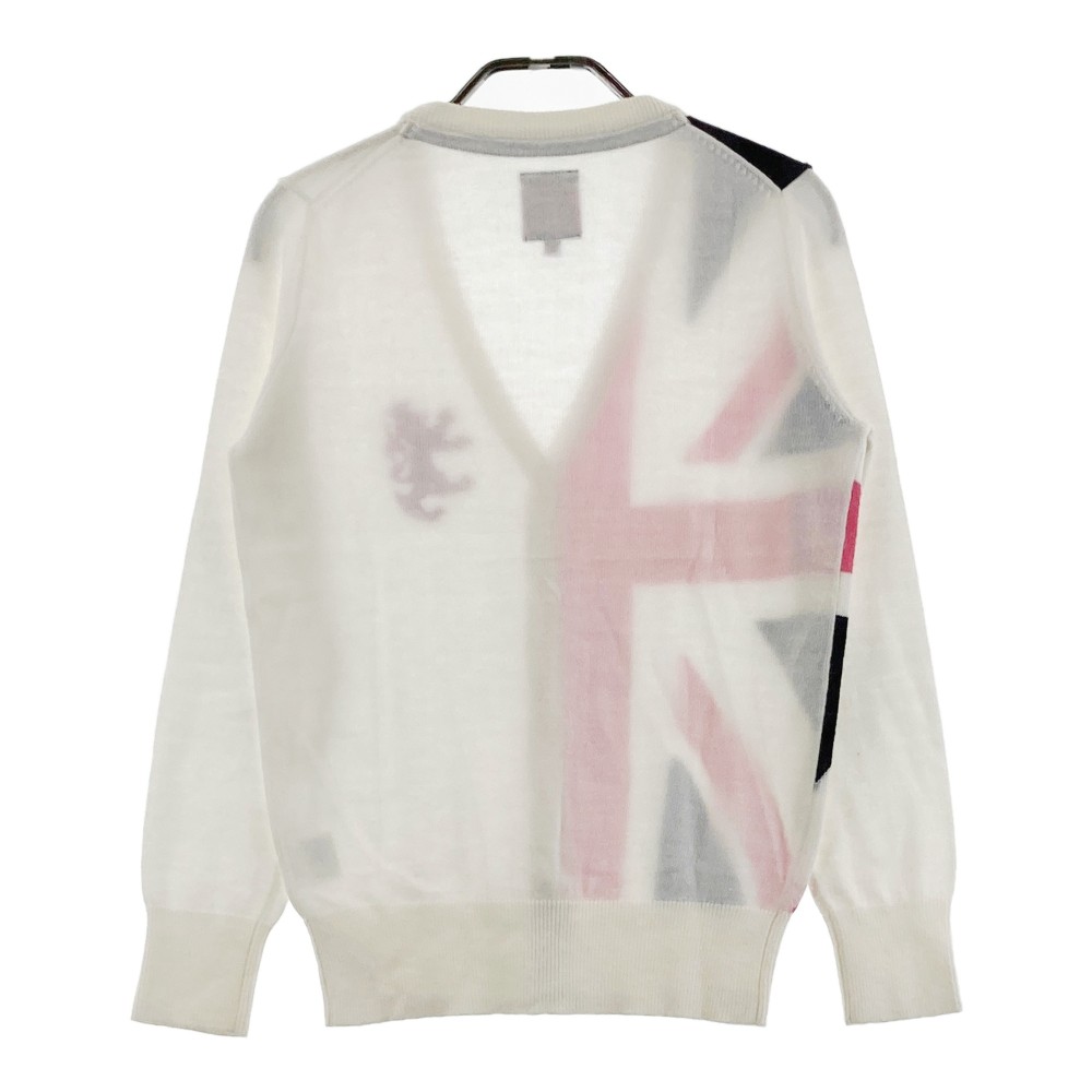 ADMIRAL アドミラル 長袖 ニットカーディガン ホワイト系 M 【中古】ゴルフウェア レディース