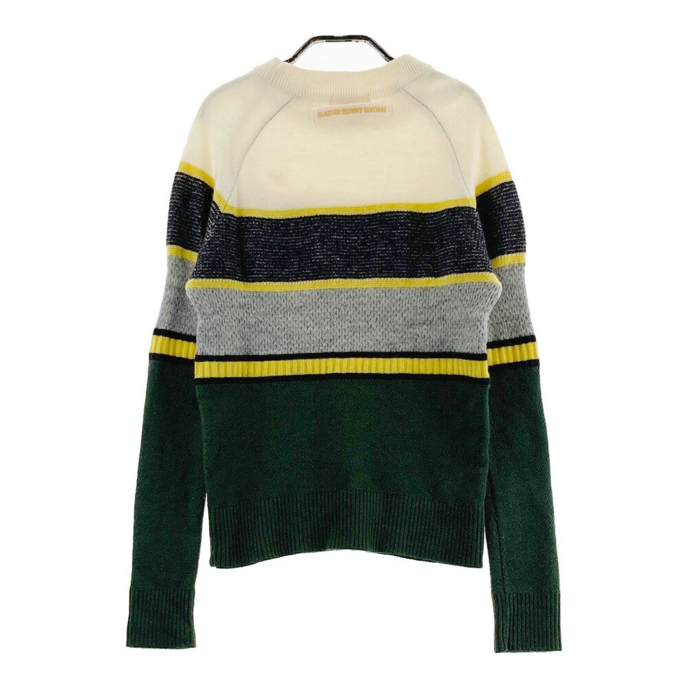 MASTER BUNNY EDITION マスターバニーエディション ニットセーター ボーダー柄 グリーン系 1 【中古】ゴルフウェア レディース