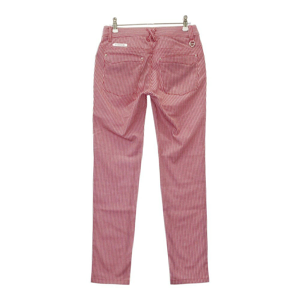 ST ANDREWS セントアンドリュース ロング パンツ 総柄 レッド系 S 【中古】ゴルフウェア レディース