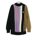 ADMIRAL アドミラル 長袖ニットセーター マルチカラー ストライプ柄 ブラック系 M 【中古】ゴルフウェア レディース