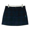 PEARLY GATES パーリーゲイツ ストレッチスカート チェック柄 ネイビー系 0 【中古】ゴルフウェア レディース(4)