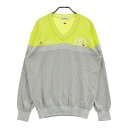 AND PER SE アンパスィ 長袖ニットセーター ひつじ 総柄 イエロー系 M 【中古】ゴルフウェア レディース