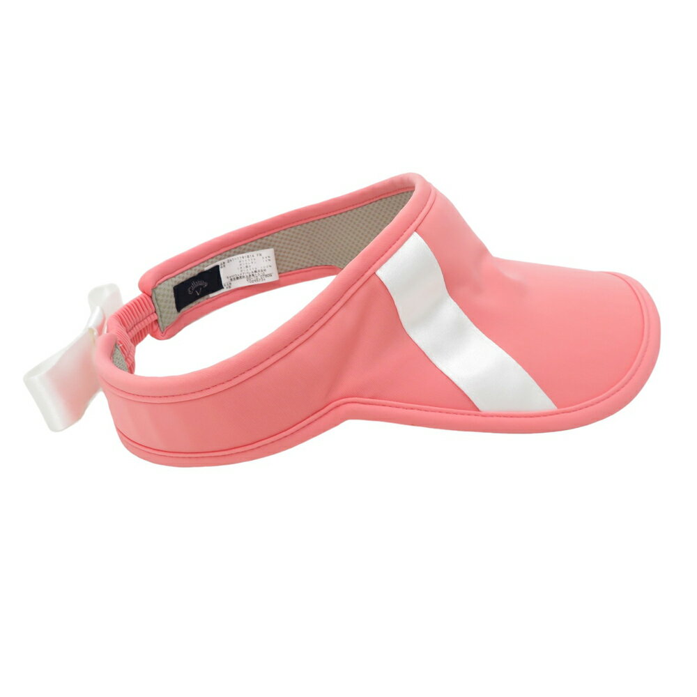 CALLAWAY キャロウェイ サンバイザー リボン ピンク系 FR 【中古】ゴルフウェア