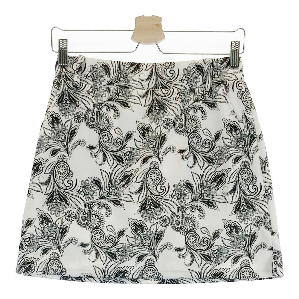 DELSOL デルソル インナー付 スカート ペイズリー柄 ホワイト系 M 【中古】ゴルフウェア レディース