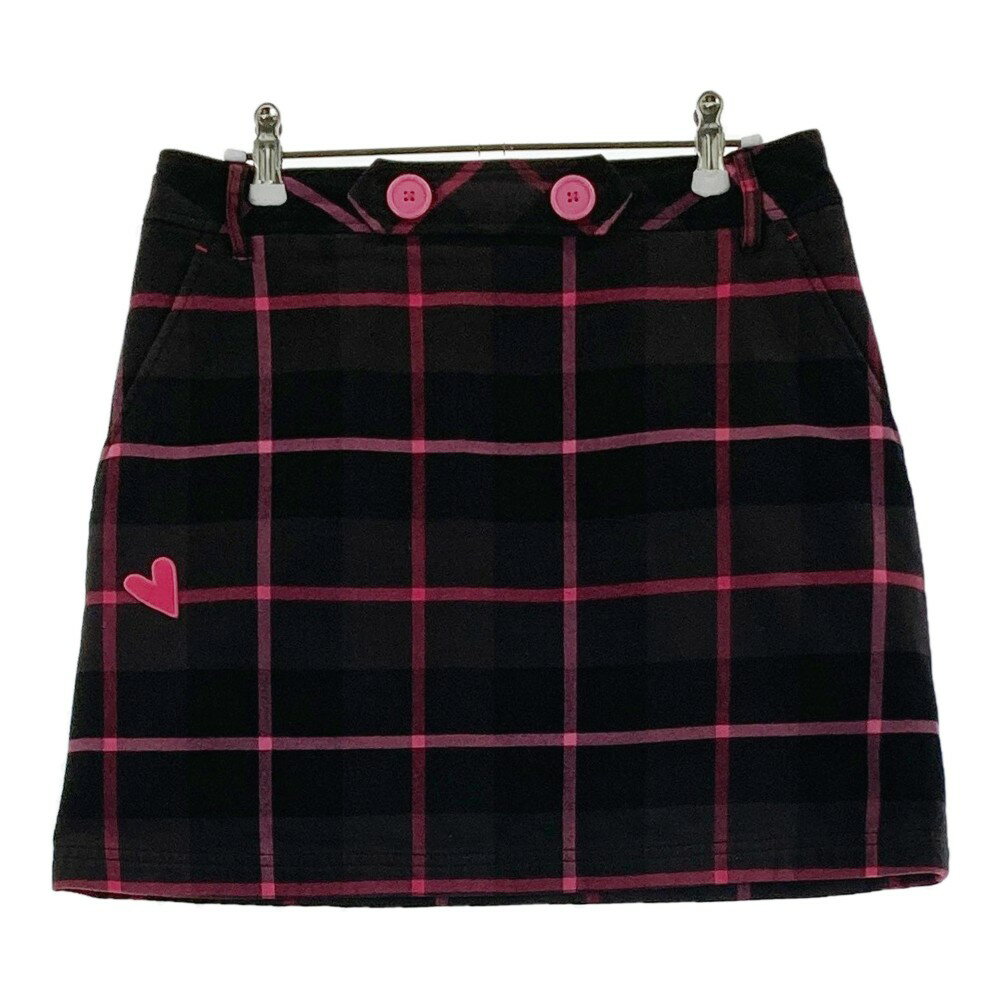 LECOQ GOLF ルコックゴルフ 裏地付 ストレッチスカート チェック柄 ブラック系 9 【中古】ゴルフウェア..