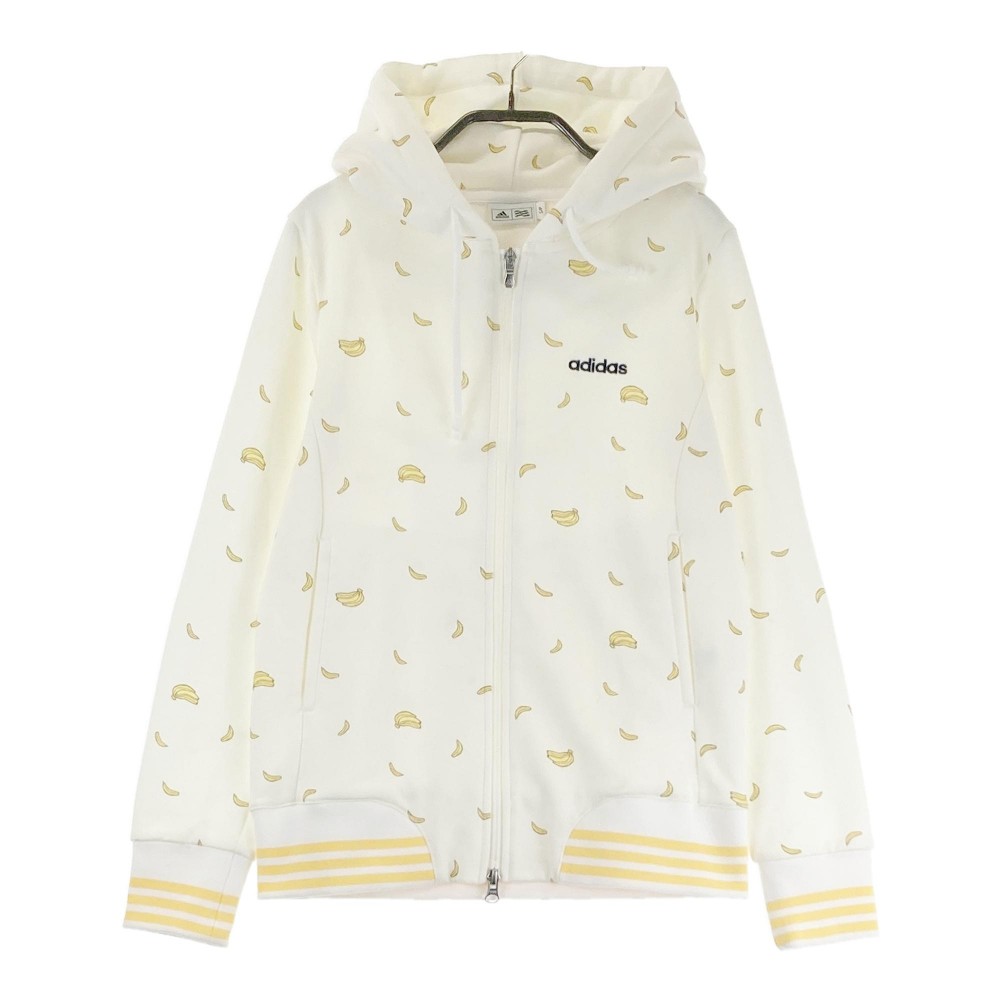 ADIDAS GOLF アディダスゴルフ N65959 ジップパーカー バナナ柄 ベージュ系 S 【中古】ゴルフウェア レ..