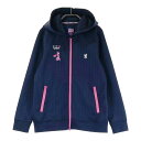 ADMIRAL アドミラル フード付 ジップジャケット 千鳥格子柄 ネイビー系 M 【中古】ゴルフウェア レディース