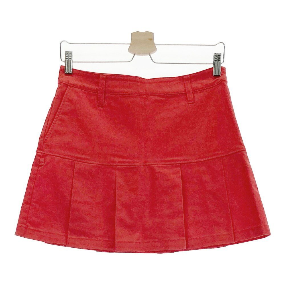 JACK BUNNY ジャックバニー インナー付　ストレッチスカート プリーツ レッド系 1 【中古】ゴルフウェア レディース