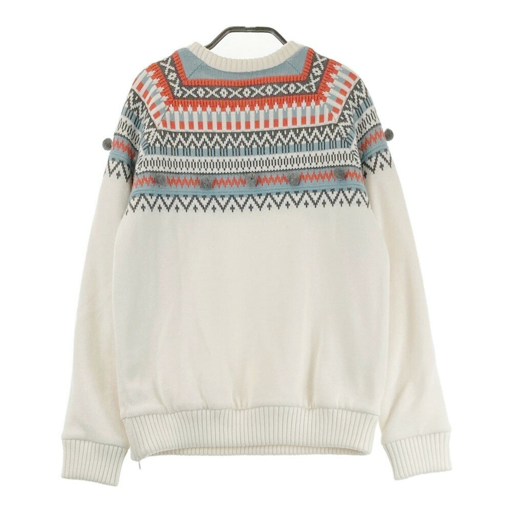 MASTER BUNNY EDITION マスターバニーエディション 裏地付き 長袖ニットセーター 総柄 ホワイト系 1 【中古】ゴルフウェア レディース