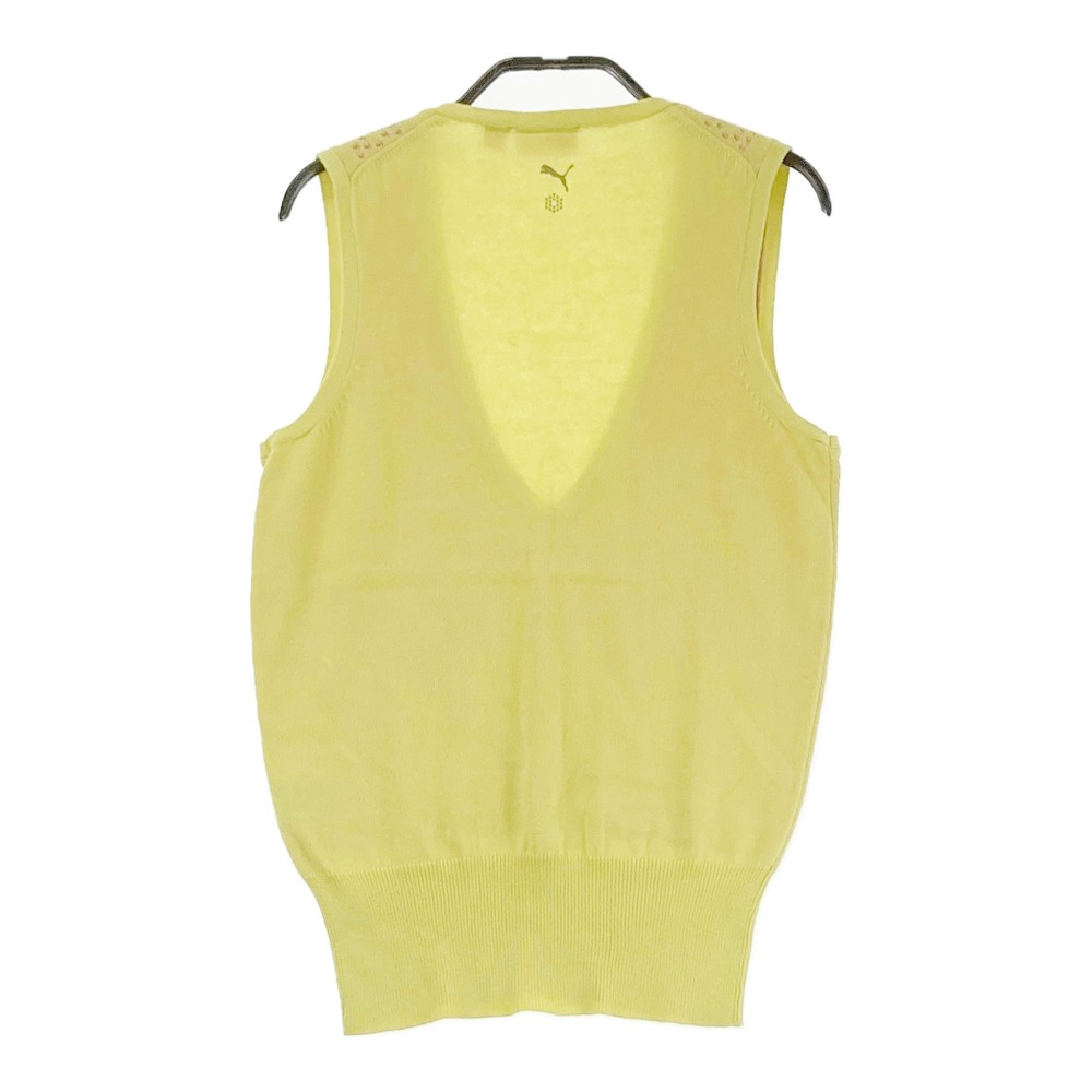 PUMA GOLF プーマゴルフ ニットベスト イエロー系 M 【中古】ゴルフウェア レディース