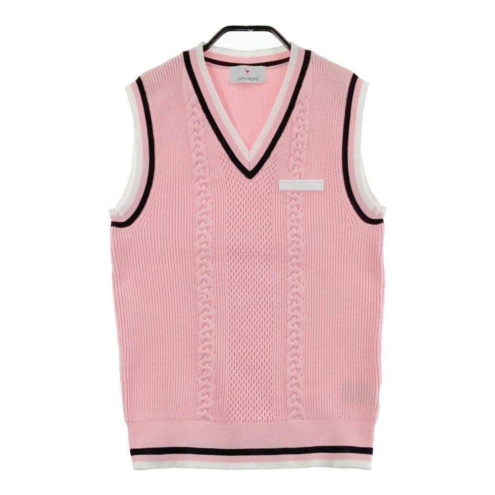 JUN&ROPE ジュン アンド ロペ ニットベスト ピンク系 M 【中古】ゴルフウェア レディース