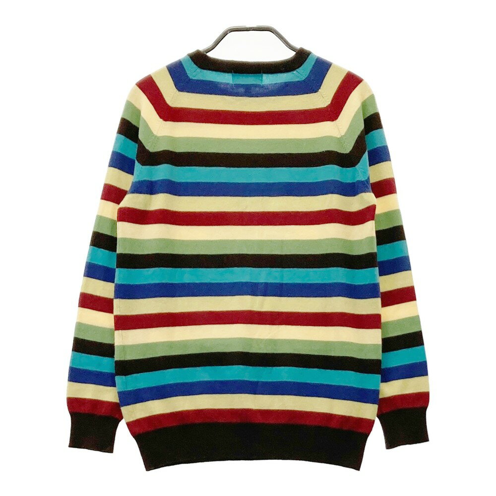 PEARLY GATES パーリーゲイツ ウール カシミヤ ニット セーター ボーダー柄 ブラウン系 2 【中古】ゴルフウェア レディース
