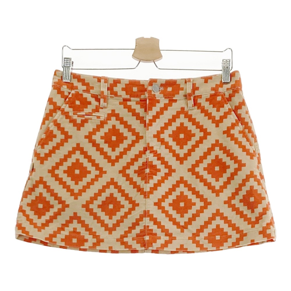 JACK BUNNY ジャックバニー インナー付スカート 総柄 ベージュ系 2 【中古】ゴルフウェア レディース