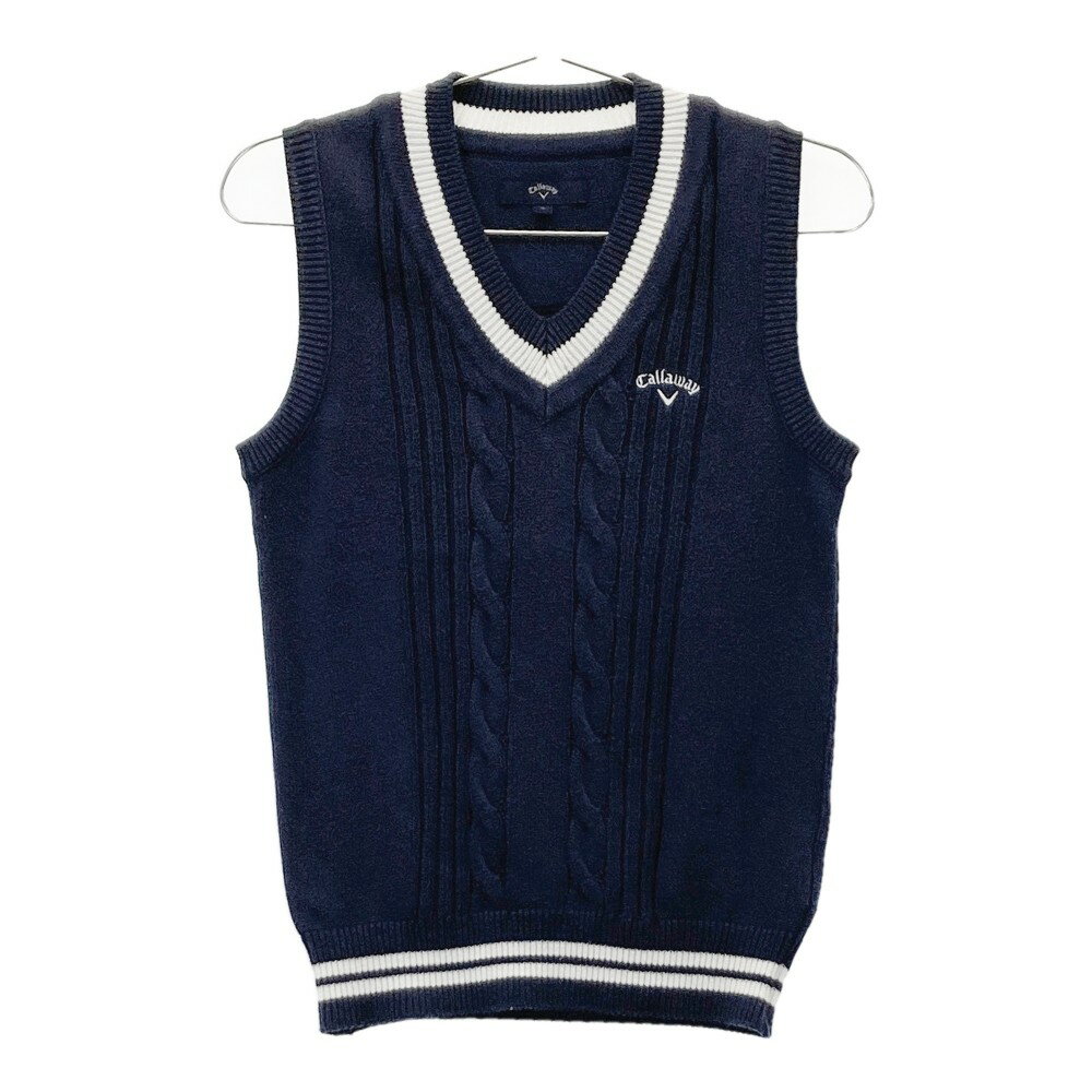 CALLAWAY キャロウェイ ニットベスト ネイビー系 S 【中古】ゴルフウェア レディース