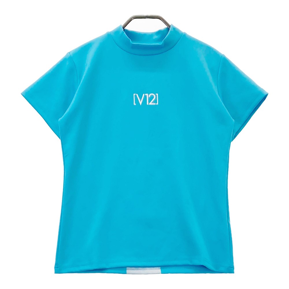 V12 ヴィトゥエルブ 2023年モデル ハイネック半袖 Tシャツ ブルー系 1 【中古】ゴルフウェア レディース
